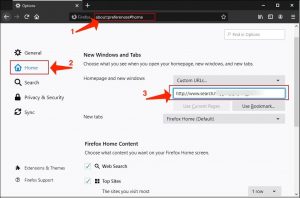 Modifica la homepage di Firefox