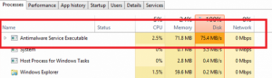defender high disk usage - Chromium exe process