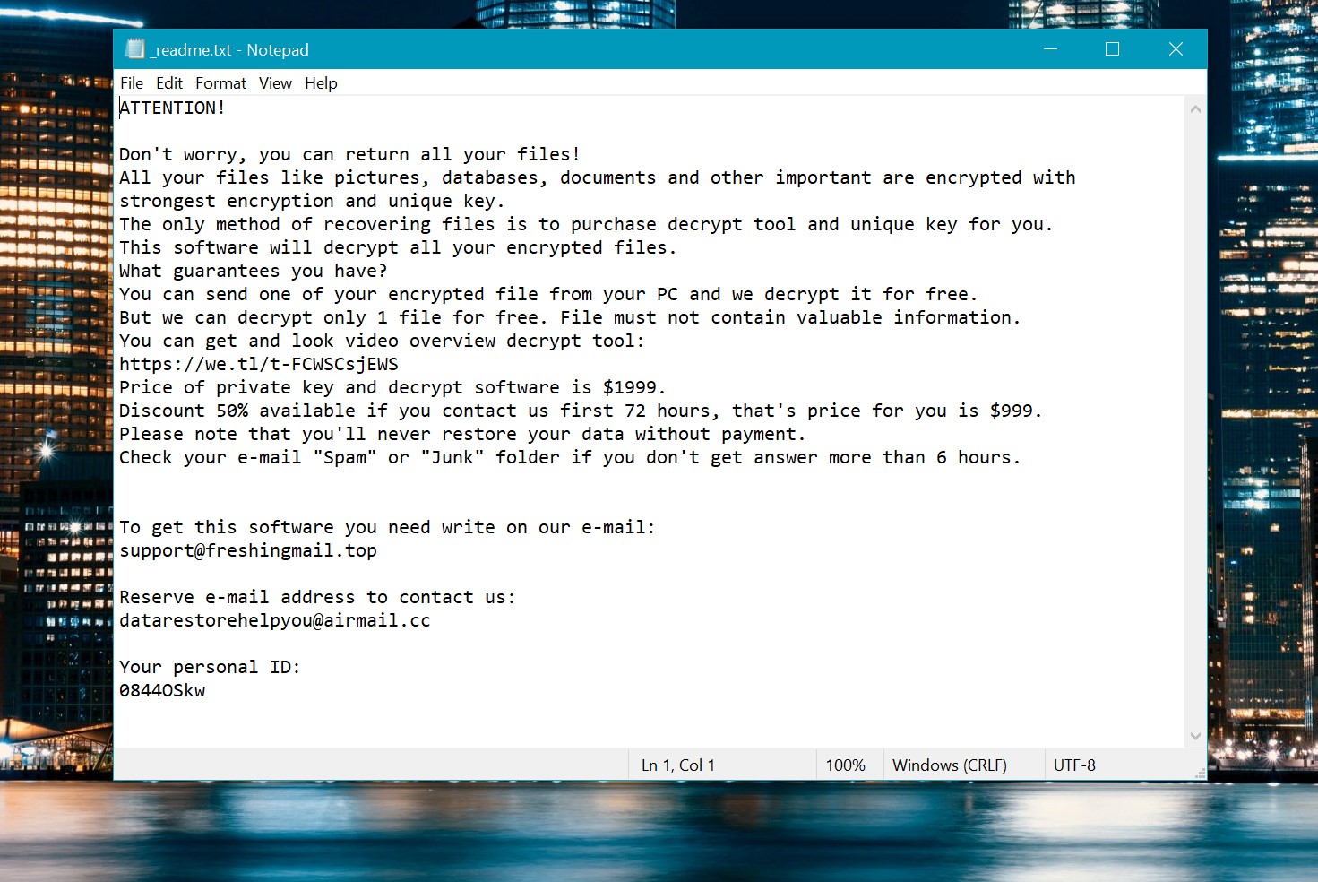_readme.txt (STOP/DJVU Ransomware)
